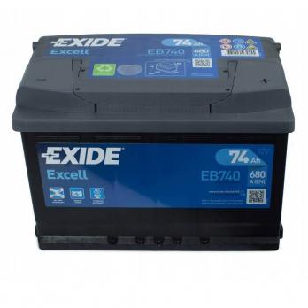 Аккумулятор EXIDE EB740 Excell 12V 74Ah 680A 278x175x190 /-+/
